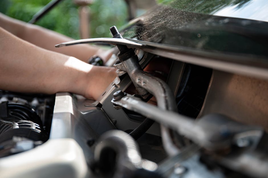 Professional auto glass repair tools used for precision fixing